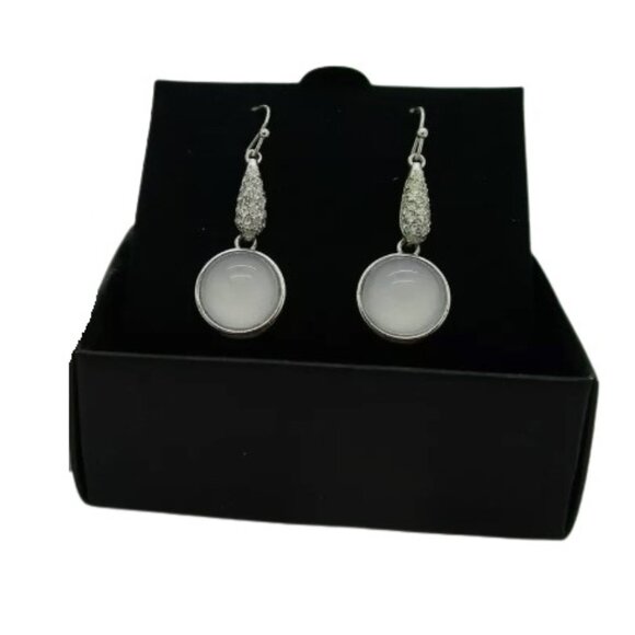 AVON NWT Moon Shimmer Pave Drop Earrings - Picture 1 of 4